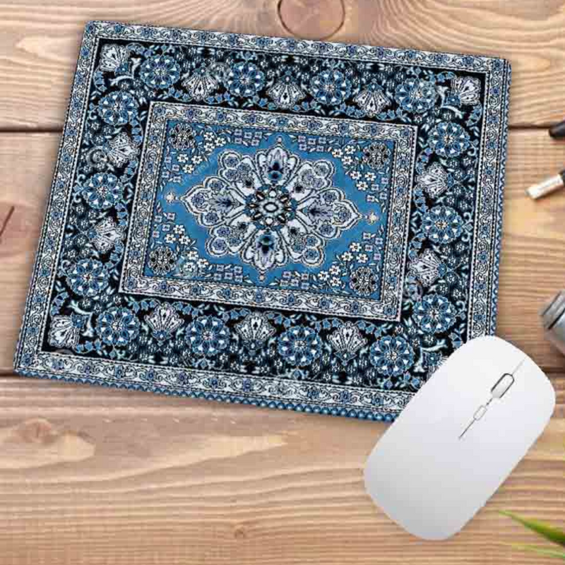 ANYMOB Mouse Pad Teal 22X18CM Persian Tribal Carpet Computer Office Desk Non-Slip Mat