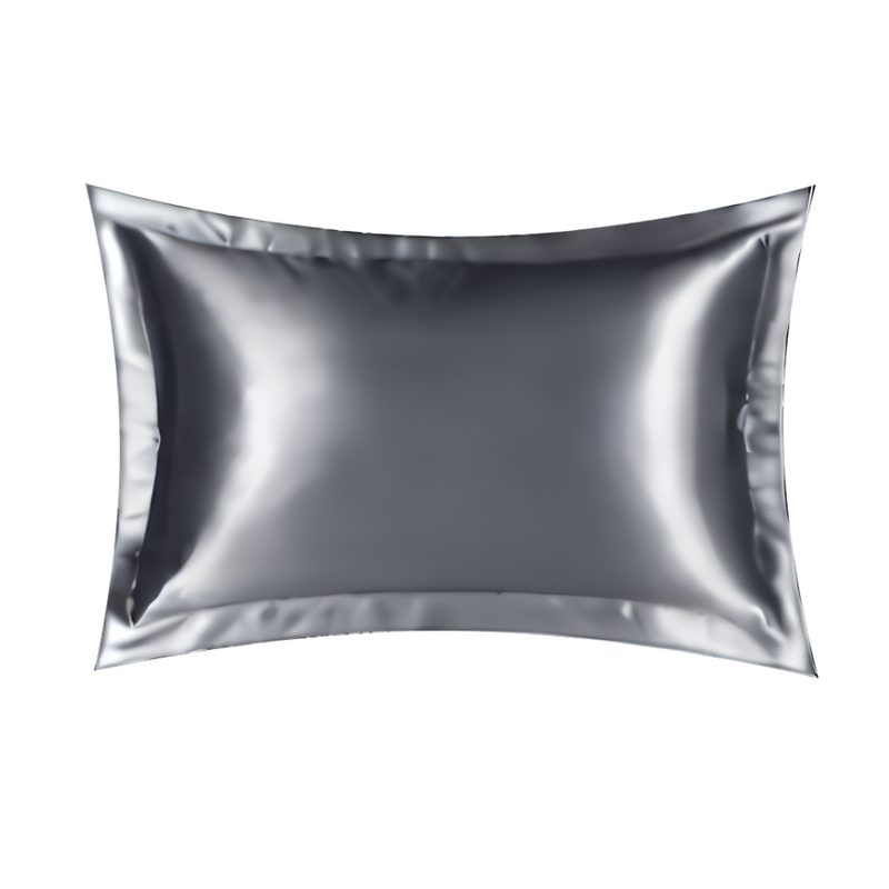 ANYHOUZ Pillowcase Silver Grey Luxury Soft Natural Mulberry Silky Two Sided Satin Cover