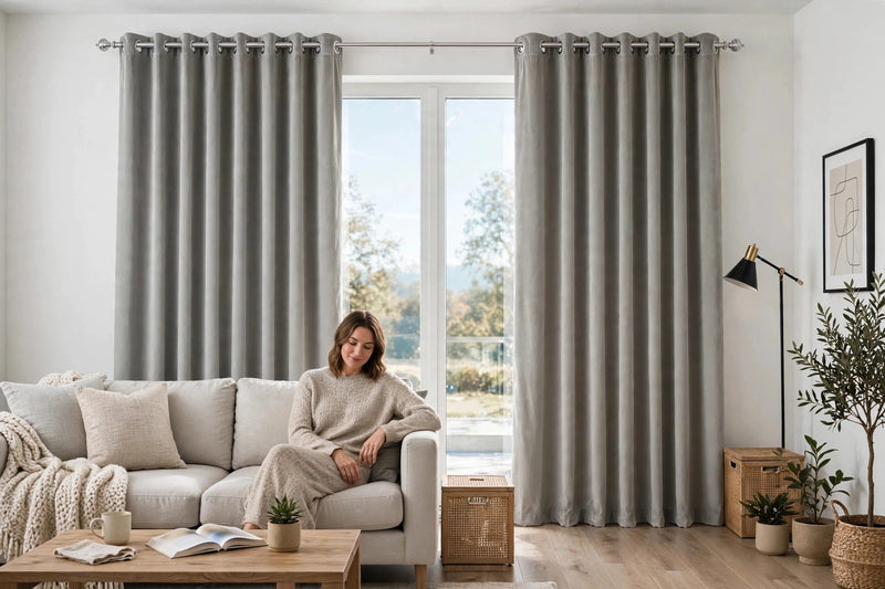 Anydrape Gray Velvet Blackout Curtains – High‑Quality Modern Luxury Drapes for Living Room, Bedroom & Dining Windows