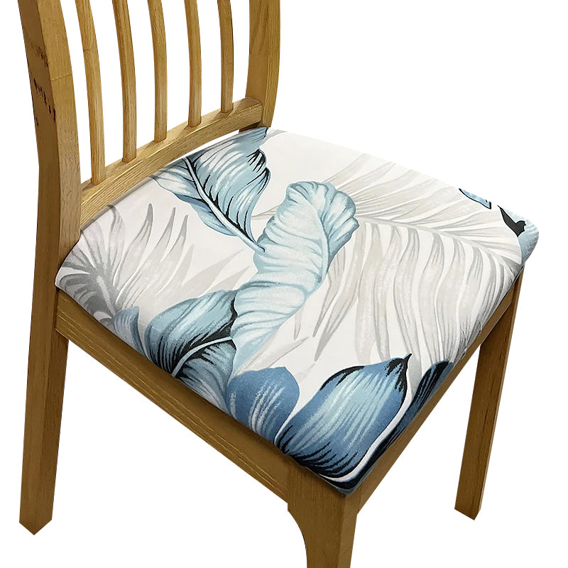 Anyseat Chair Cover Light Blue Grey Leaf Print Stretch Seat Cover for Home Dinning Kitchen Washable Removable