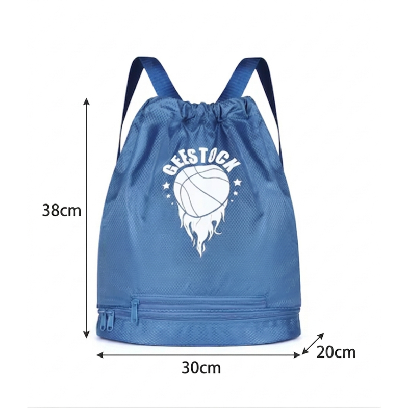 Blue Basketball Drawstring Backpack – Sports Gym Bag for Players and Fans
