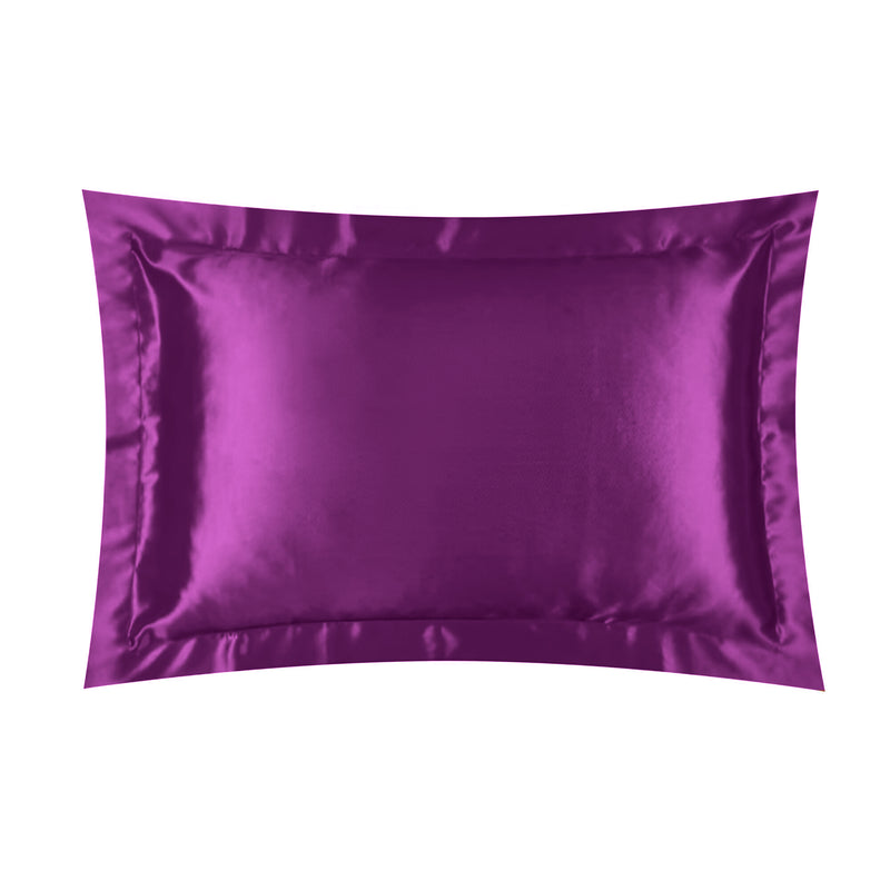 ANYHOUZ Pillowcase Crystal Violet Luxury Soft Natural Mulberry Silky Two Sided Satin Cover