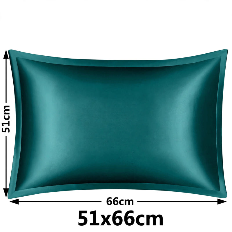 ANYHOUZ Pillowcase 51x66cm Teal Pure Real Silk For Comfortable And Relaxing Home Bed