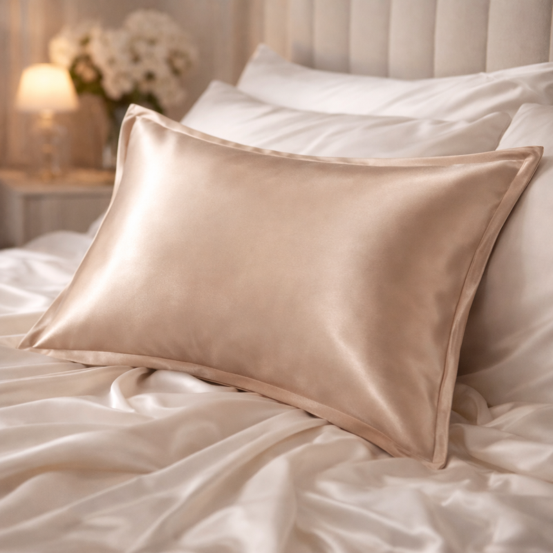 ANYHOUZ Pillowcase 50x75cm Coffee Pure Real Silk For Comfortable And Relaxing Home Bed