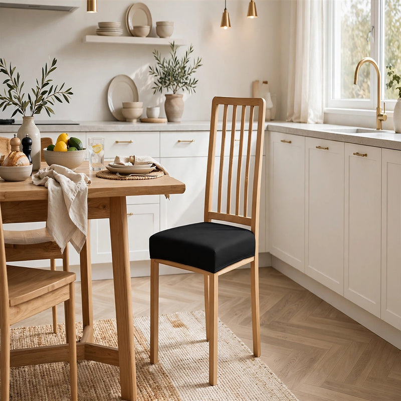 Anyseat Black Stretch Chair Cover – Washable, Removable Dining & Kitchen Seat Protector