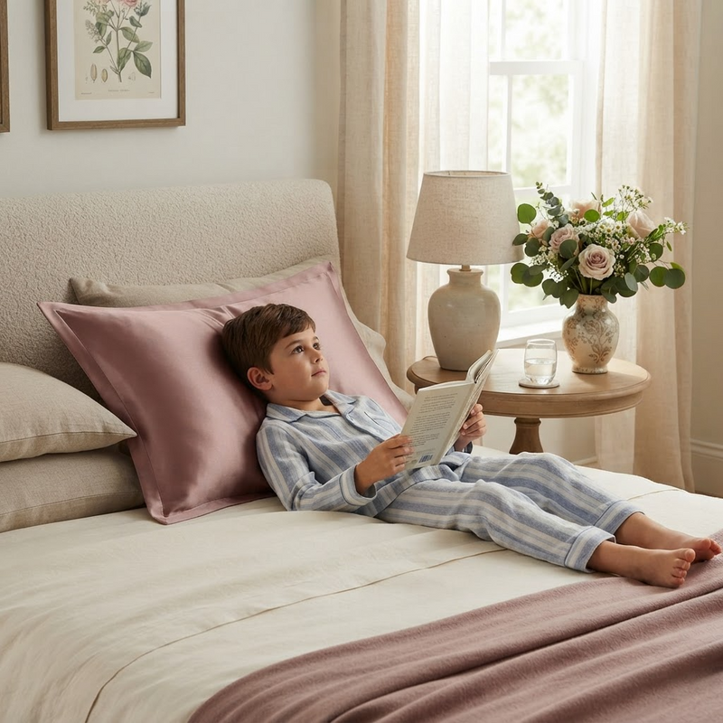 ANYHOUZ Pillowcase 51x66cm Pink Pure Real Silk For Comfortable And Relaxing Home Bed
