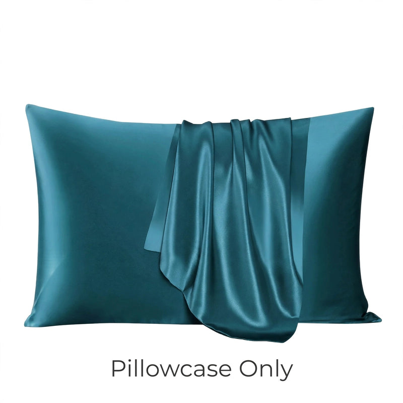 ANYHOUZ Pillowcase 50x90cm Teal Natural Mulberry Silk For Comfortable And Relaxing Home Bed