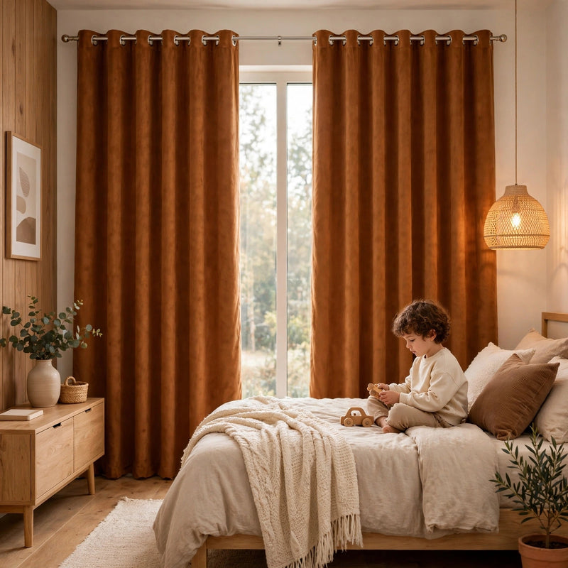 Anydrape Umber Velvet Blackout Curtains – High‑Quality Modern Luxury Drapes for Living Room, Bedroom & Dining Windows