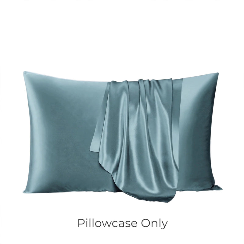 ANYHOUZ Pillowcase 50x75cm Blue Gray Natural Mulberry Silk For Comfortable And Relaxing Home Bed
