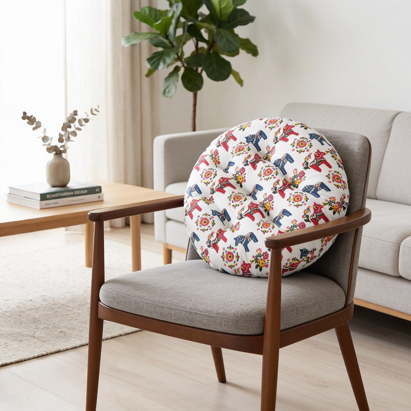 Anypillow White Mixed Print Chair Pad – Soft Seat Cushion