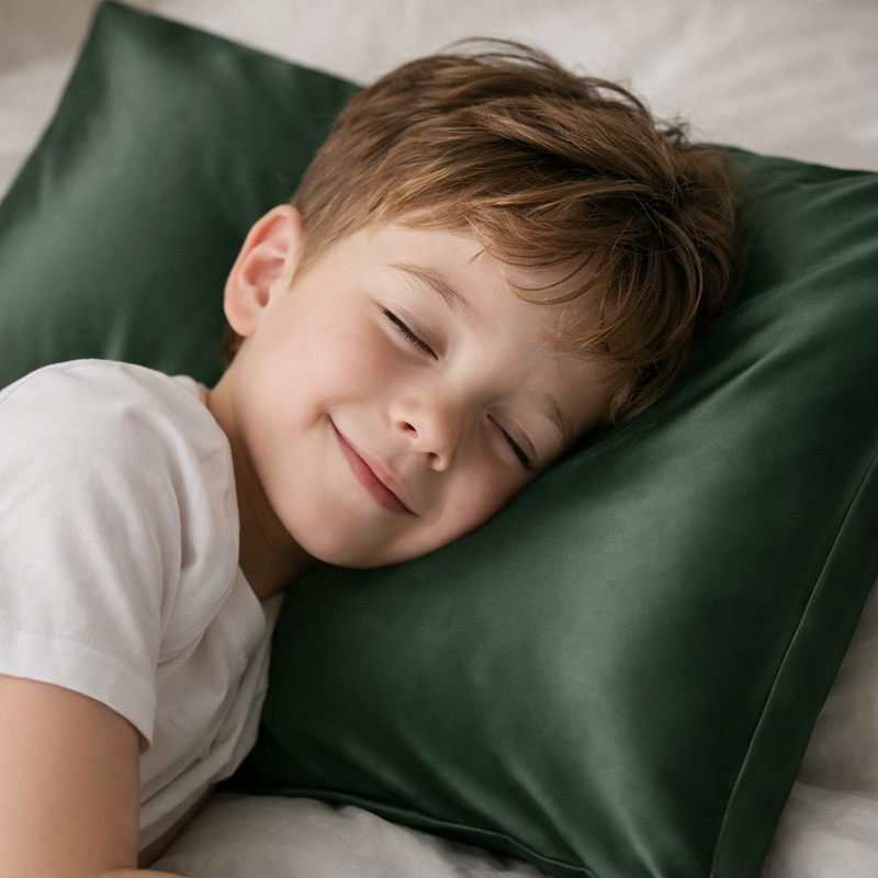 ANYHOUZ Pillowcase 50x75cm Green Pure Real Silk For Comfortable And Relaxing Home Bed