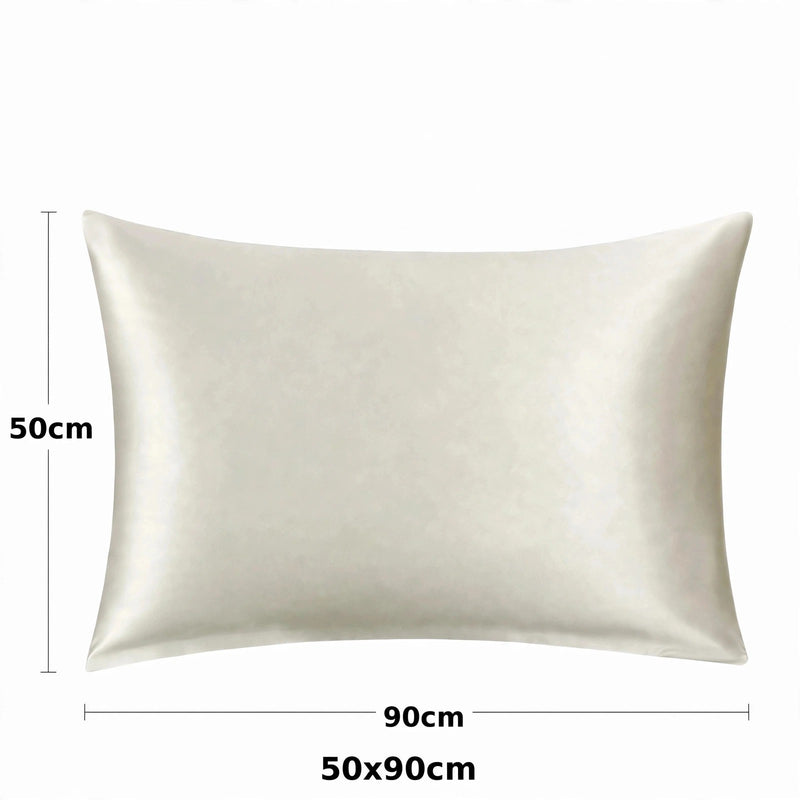 Anypillow Mulberry Silk Pillowcase Set 50x90cm – White with Eye Mask, Luxury Soft Silk Bedding