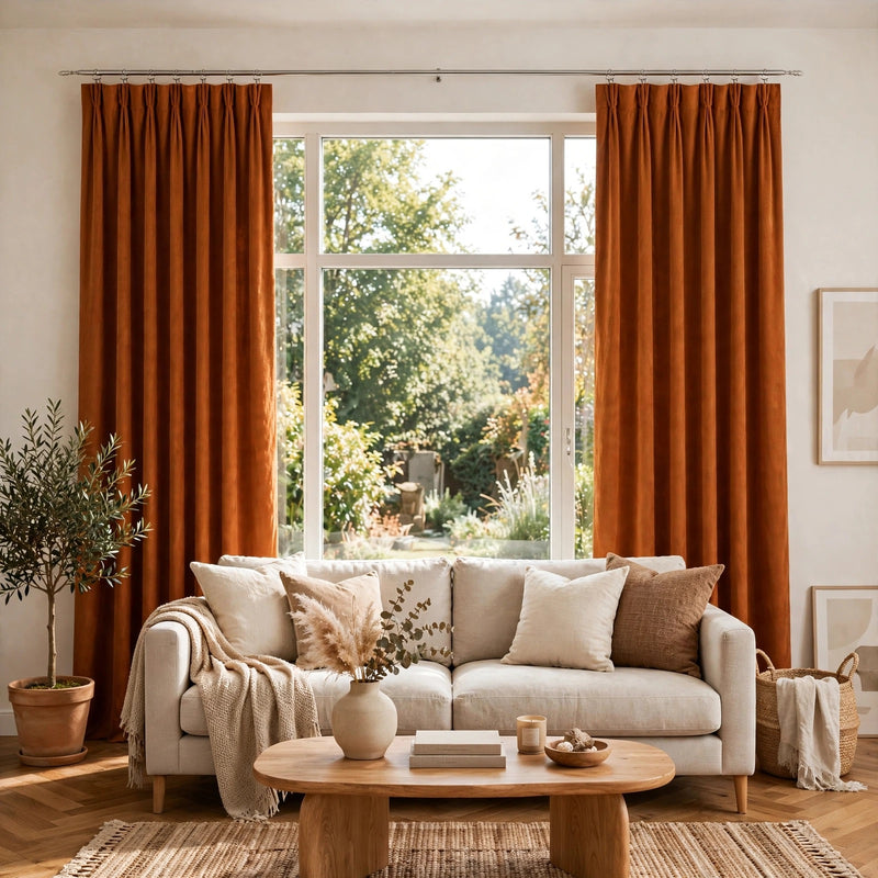 Anydrape Umber Velvet Blackout Curtains – High‑Quality Modern Luxury Drapes for Living Room, Bedroom & Dining Windows