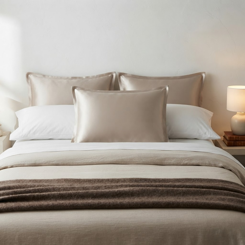 ANYHOUZ Pillowcase 50x90cm Gold Pure Real Silk For Comfortable And Relaxing Home Bed