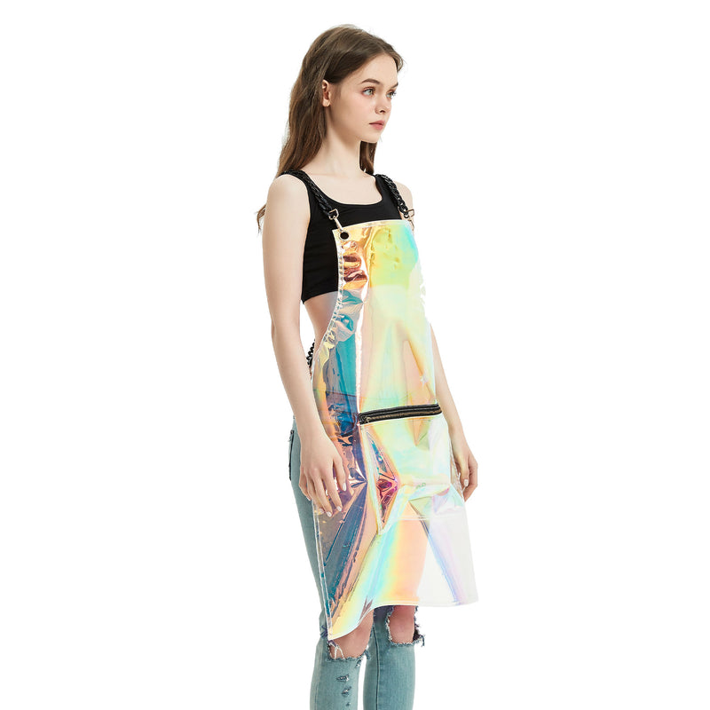 Anypron Waterproof Fashion Salon Apron Rainbow for Hair Stylist