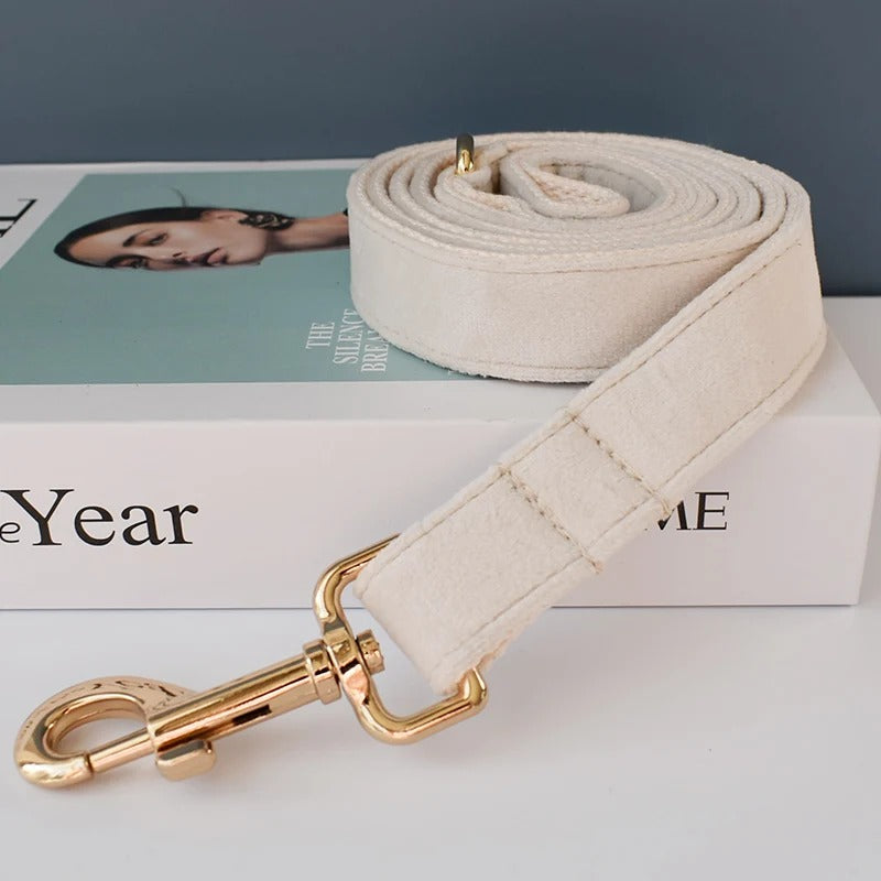 ANYWAGS Pet Bow Collar Leash Set White Supplies Dog Accessories