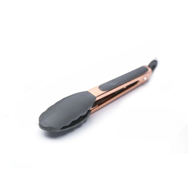 Anygleam Tong Stainless Steel Small Sumset Gold Handle Clip Heat Resistant Cooking Baking Salad Steak Kitchen Gadget