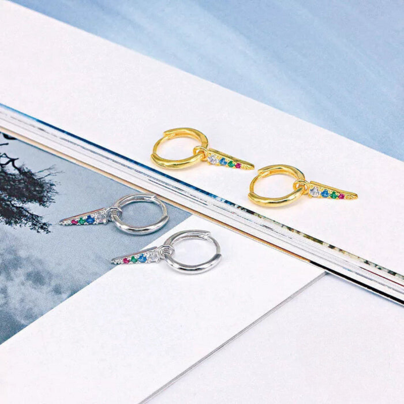 ANYCO Earrings Gold Plated Charm Geometric Spike Tassel Pendant Stud For Women Teen Fashion Stylish Accessories Jewelry Gifts