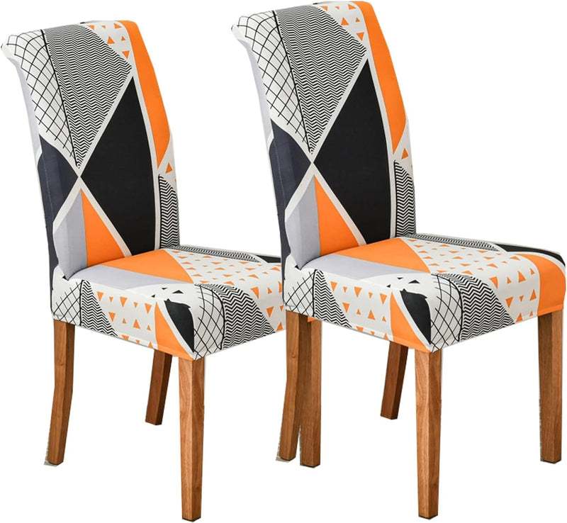 Anyseat Chair Cover Orange Pattern Design with Anti-Dirt and Elastic Material for Dining Room Kitchen Wedding Hotel Banquet Restaurant