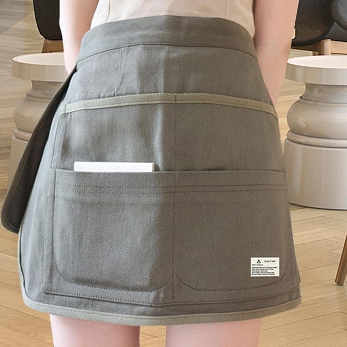 Anypron Green Canvas Gardening Apron with Multi Tool Pockets – Heavy-Duty Workwear for Men & Women