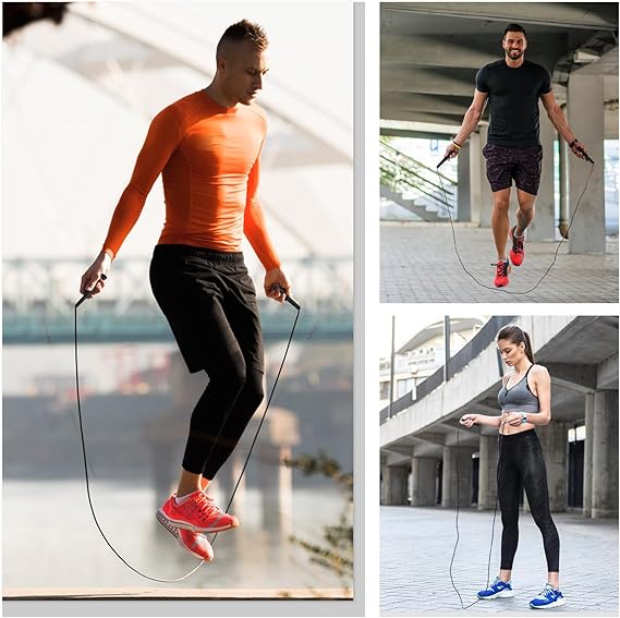 Anyfitness Jump Rope Adjustable Boxing with Dual Ball Bearings Fitness Cardio and Weight Loss Training