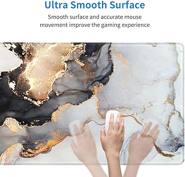 ANYMOB Mouse Pad White 350X600X2MM Art Series Marble Computer Laptop Rubber Mat