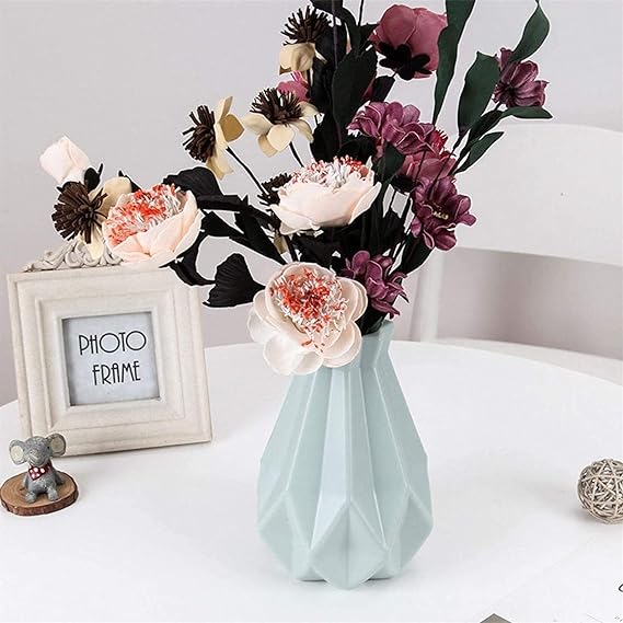 ANYDECO Flower Vase Light Green Medium Geometric Style Nordic Pot Home Decor