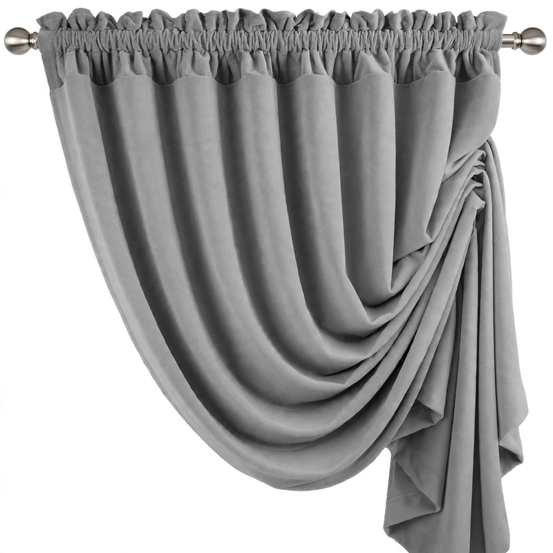 Anydrape Gray Velvet Blackout Curtains – High‑Quality Modern Wool Luxury Drapes for Living Room, Bedroom & Dining Windows