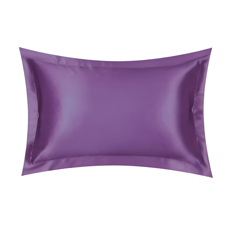 ANYHOUZ Pillowcase Elegant Purple Luxury Soft Natural Mulberry Silky Two Sided Satin Cover
