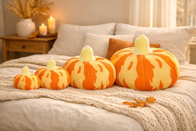Anypillow Pumpkin Cushion – Soft Plush Yellow Orange Decorative Pillow
