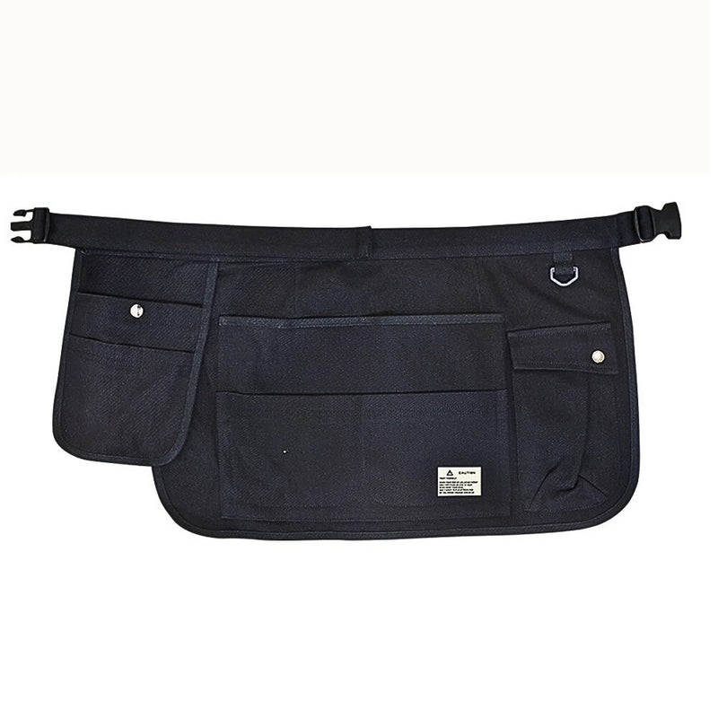 Anypron Black Canvas Gardening Apron with Multi Tool Pockets