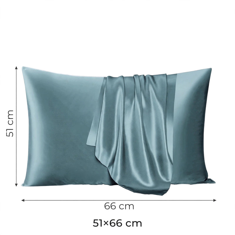 ANYHOUZ Pillowcase 51x66cm Blue Gray Natural Mulberry Silk For Comfortable And Relaxing Home Bed