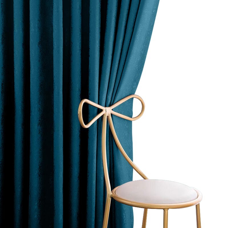 Anydrape Plain Dark Blue Luxury Curtains – Modern Textured Drapes for Living Room, Bedroom & Dining Decor