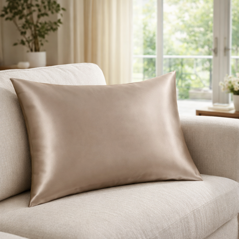 ANYHOUZ Pillowcase 50x75cm Coffee Natural Mulberry Silk For Comfortable And Relaxing Home Bed