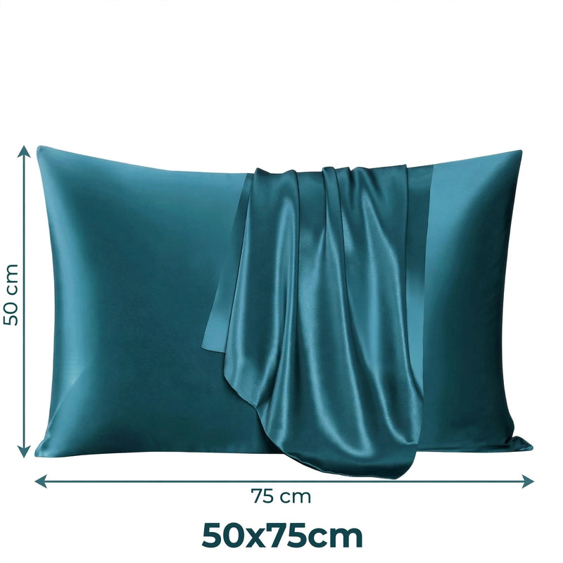 ANYHOUZ Pillowcase 50x75cm Teal Natural Mulberry Silk For Comfortable And Relaxing Home Bed