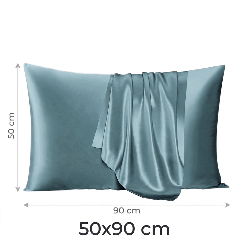ANYHOUZ  Pillowcase 50x90cm Blue Gray Natural Mulberry Silk For Comfortable And Relaxing Home Bed