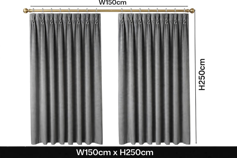 Anydrape Gray Velvet Blackout Curtains – High‑Quality Modern Luxury Drapes for Living Room, Bedroom & Dining Windows