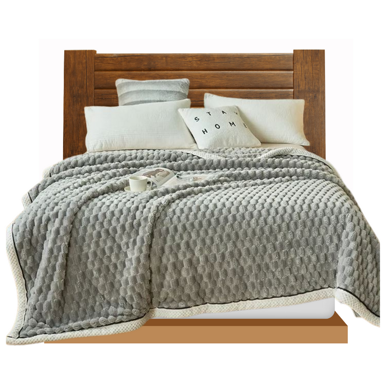 Anycozy Grey Velvet Soft Fluffy Warm Throw Blanket