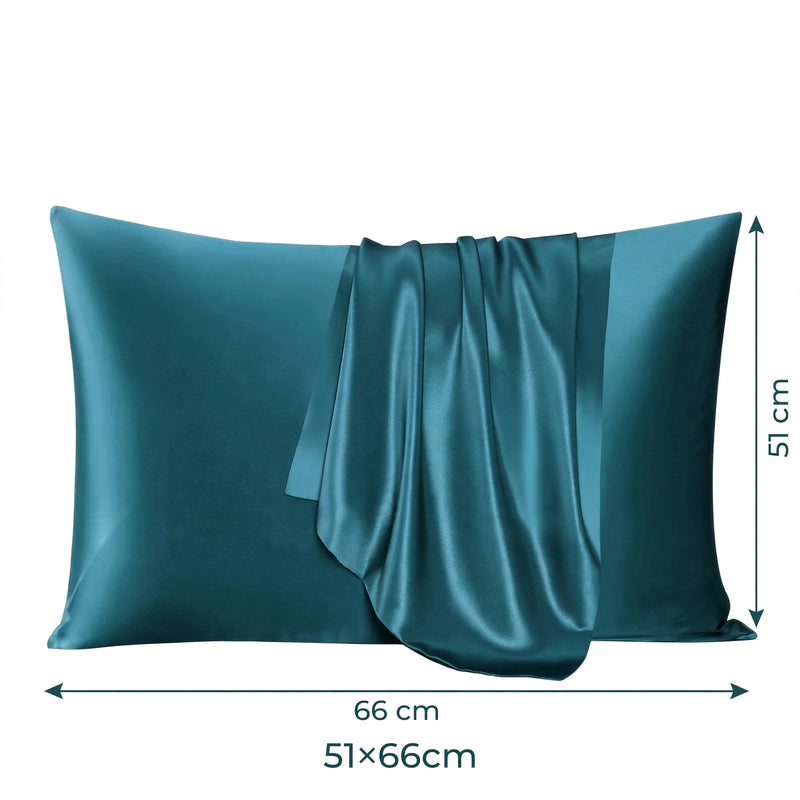 ANYHOUZ Pillowcase 51x66cm Teal Natural Mulberry Silk For Comfortable And Relaxing Home Bed