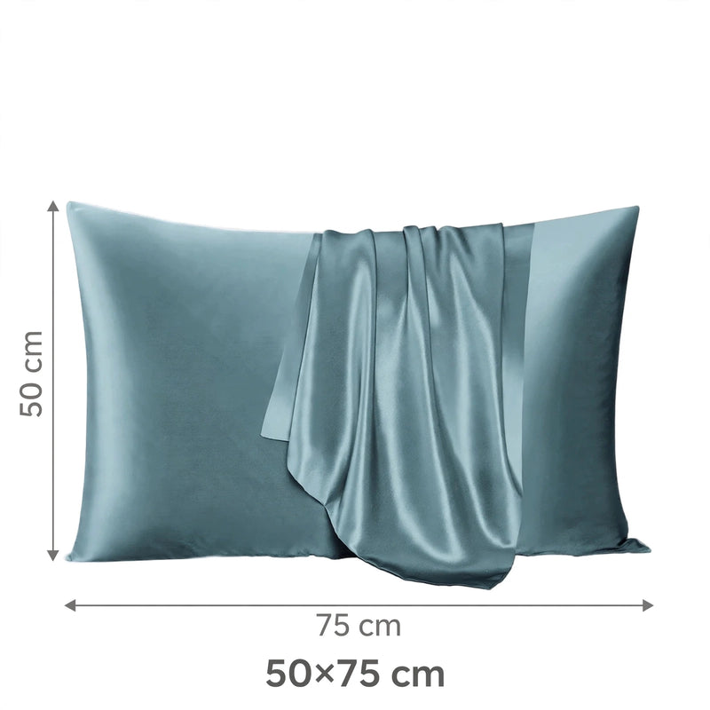 ANYHOUZ Pillowcase 50x75cm Blue Gray Natural Mulberry Silk For Comfortable And Relaxing Home Bed