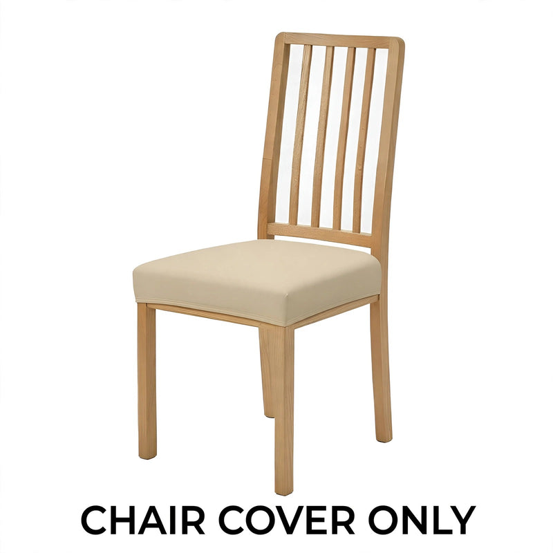 Anyseat Plain Beige Stretch Chair Cover – Washable, Removable Dining & Kitchen Seat Protector