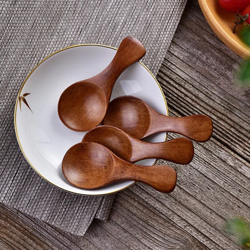 Anygleam Mixed Color 10 pcs Wooden Kitchen Spoon Kitchen Tableware