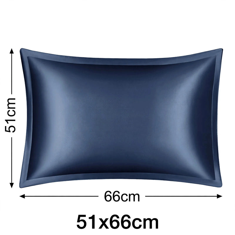 ANYHOUZ  Pillowcase 51x66cm Blue Pure Real Silk For Comfortable And Relaxing Home Bed