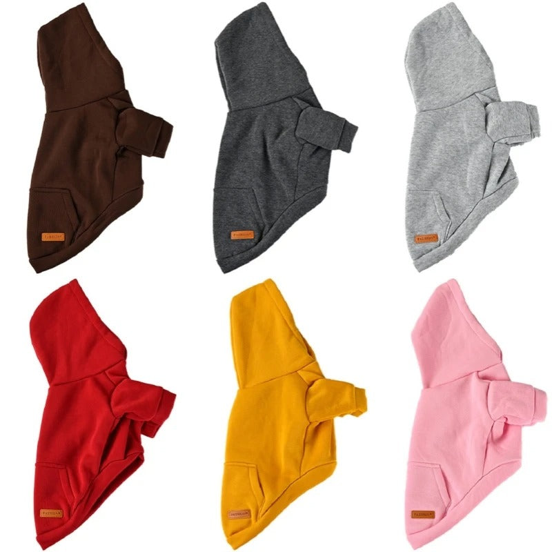 ANYWAGS Pet Clothes Red Warm Fleece Hoodie Jacket with Back Pockets Sweatshirt for Cosplay and Cold Weathers