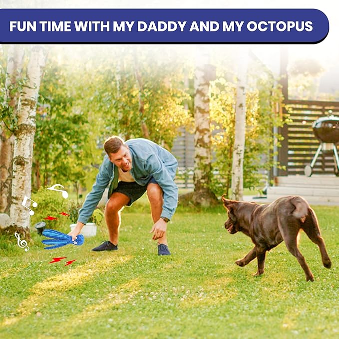 ANYWAGS Pet Toys Purple Plush Octopus Squeaky Teething Chews For Puppies