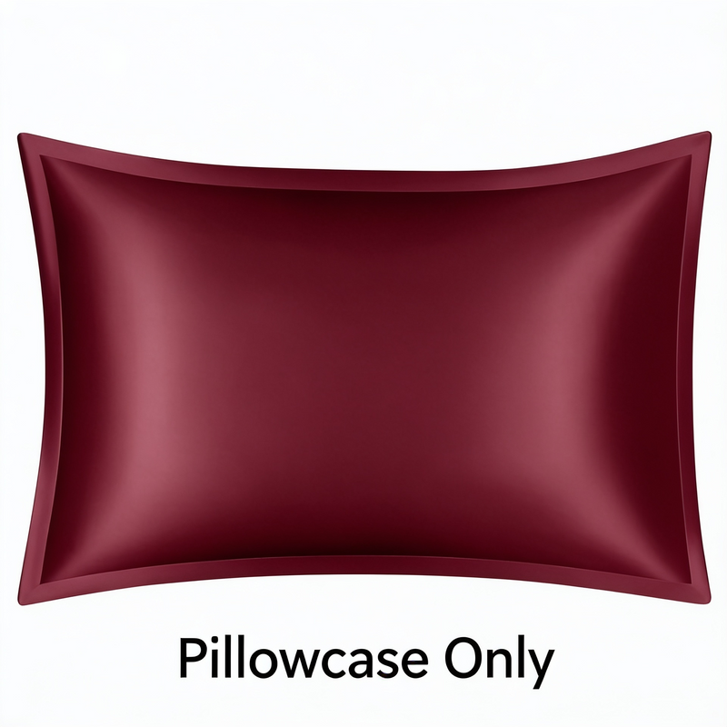 ANYHOUZ Wine Red Pure Silk Pillowcase 50x75cm Luxury Bedding