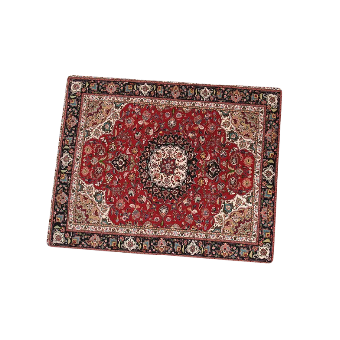 ANYMOB Mouse Pad Red Beige 22X18CM Persian Tribal Carpet Computer Office Desk Non-Slip Mat