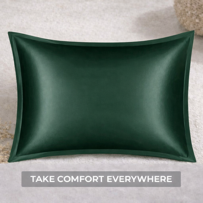 ANYHOUZ Pillowcase 51x66cm Green Pure Real Silk For Comfortable And Relaxing Home Bed