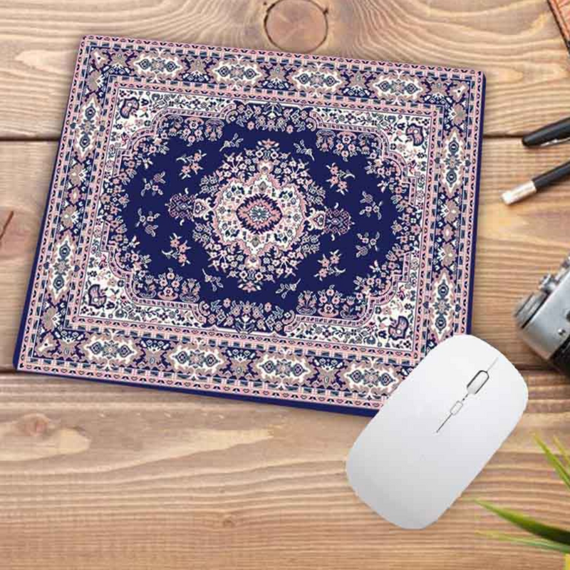 ANYMOB Mouse Pad Blue 22X18CM Persian Tribal Carpet Computer Office Desk Non-Slip Mat