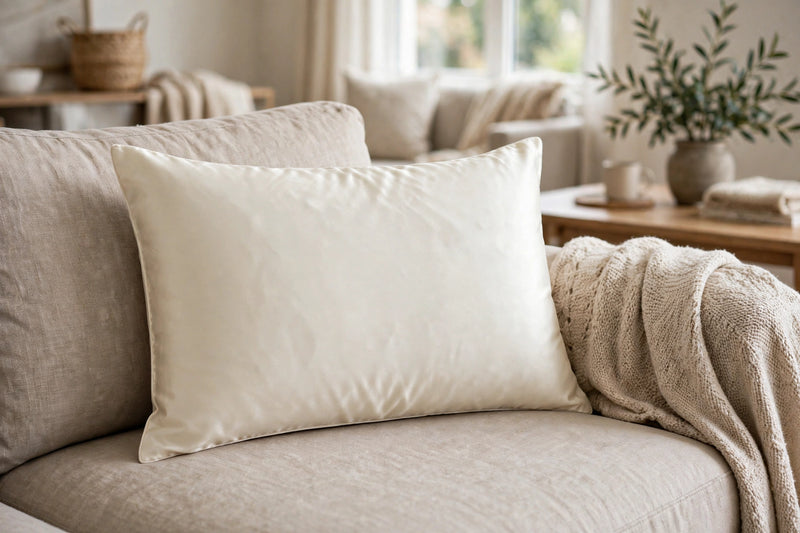 ANYHOUZ White Mulberry Silk Pillowcase 50x75cm Soft Smooth Luxury Bedding